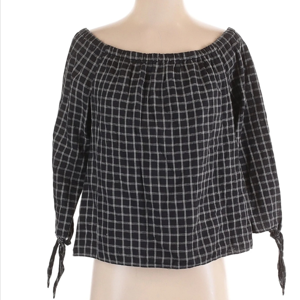 Madewell checkered top xs